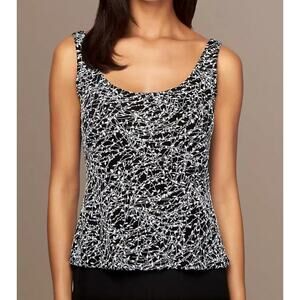 NEW Alex Evenings Metallic Tank Top Event Formal Party Sparkle Glam Black XL